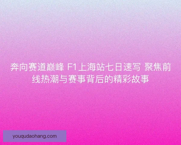 奔向赛道巅峰 F1上海站七日速写 聚焦前线热潮与赛事背后的精彩故事 奔向赛道巅峰 F1上海站七日速写 聚焦前线热潮与赛事背后的精彩故事